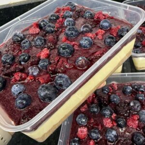 Cheescake frutos rojos bandeja